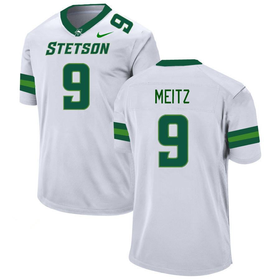 Men-Youth #9 Brady Meitz Stetson Hatters 2023 College Football Jerseys Stitched-White